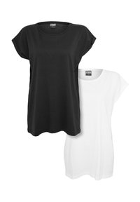 EXTENDED SHOULDER 2-PACK - Basic póló - black/white