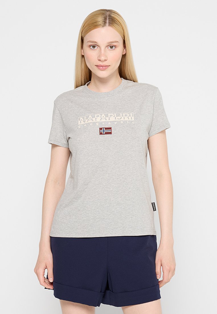 Napapijri T-shirt print lichtgrijs Napapijri T-shirt print lichtgrijs
