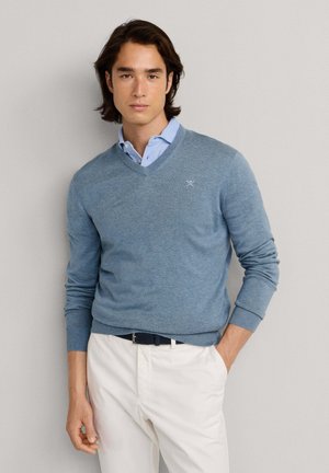 V NECK - Trui - dusty blue