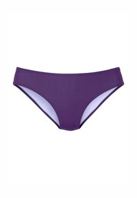 Violet bikinitopit, joissa on sileä rakenne, kohtalainen peittävyys ja erottuva valkoinen vuori. Yksinkertainen muotoilu, ei näkyvää metalliosaa.