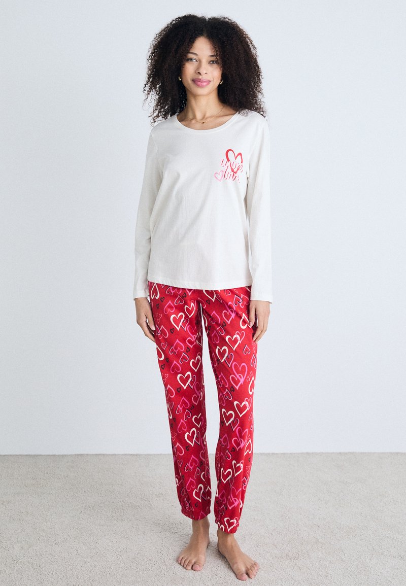 LASCANA VIVANCE DREAMS BY LASCANA VALENTINE - Komplet pidžame - white red