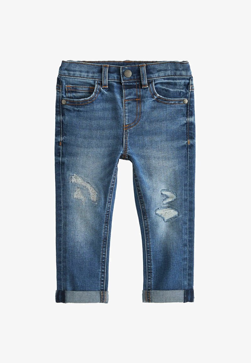 Next DISTRESSED - Sirgete säärtega teksad - mid blue denim