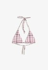 CHECKED TRIANGLE BIKINI TOP - Haut de bikini - light pink