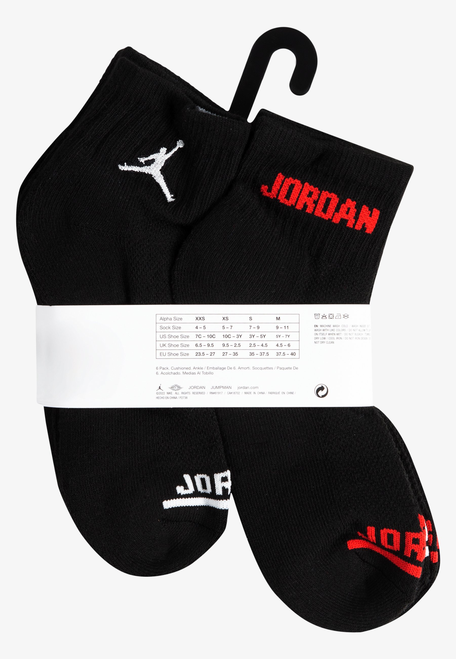 jordan sock size chart