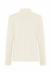 Helle, langärmlige Pullover mit hohem Kragen. Weicher, strukturierter Strickstoff sowie gerippte Bündchen und Saum. Ausgewogener Schnitt ohne sichtbare Verschlüsse.