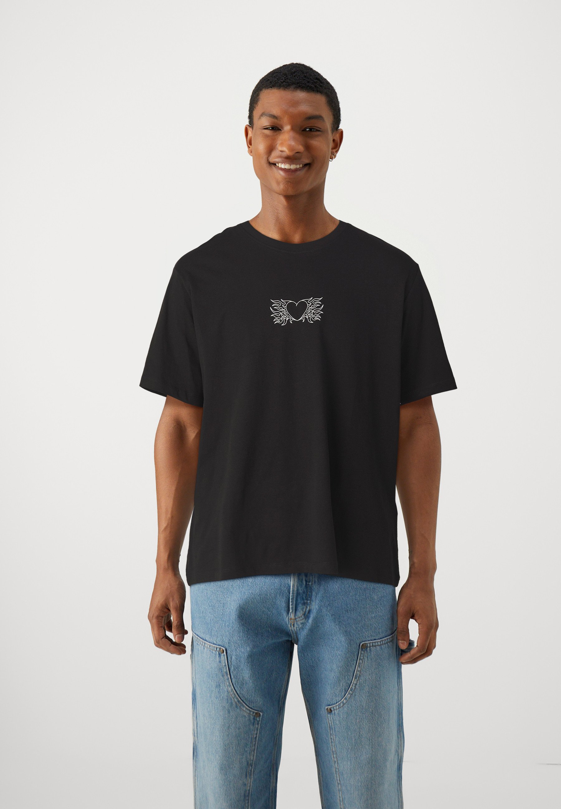 Jack & Jones JJWOLFIE 5 PACK - T-shirt z nadrukiem/ciemnobrązowy