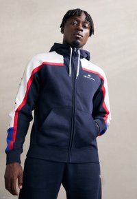 Champion RETRO SPORT FULL ZIP HOODIE TAPE - Sudadera con cremallera - navy/white/red