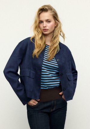 WITH POCKETS - Bunda z nepravej kože - dark blue