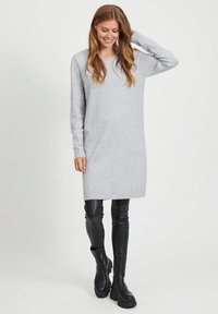 VILA VIRIL DRESS - Strikkjoler - light grey melange