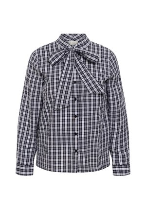 Kaffe Curve, KCAUDRY BOW TIE CHECKED SHIRT - Chemisier - navy white check