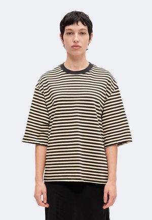 Gina Tricot, SHORT SLEEVE STRIPE TEE - Тениска с щампа - offblack