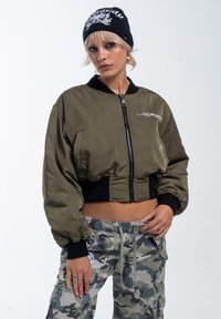 Ed Hardy CITY NIGHT CROPPED  - Bomberjacka - green