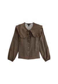 CHECKED FRILL COLLAR  - Chemisier - brown pattern