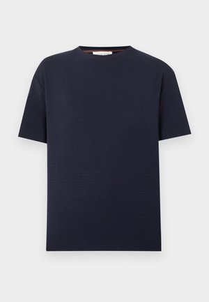 Pier One, TEXTURED RIB TEE - T-shirt basic - dark blue