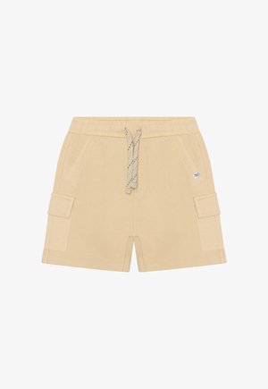 Beige cargoshorts lavet af bomuld, med to sidelommer og to cargolommer samt justerbar snøre i taljen.