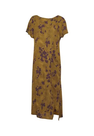 CREPE  WITH FLORAL PRINT - Vestito casual - khaki