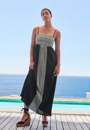 EMBROIDERED PETITE - Maxi šaty - black cream