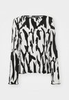 PCJALINE ONECK - Blouse - cloud dancer/black