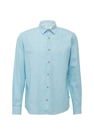 s.Oliver, REGULAR FIT GESTREIFTES MIT KENTKRAGEN - Shirt - pastelltürkis
