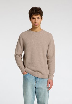 Selected, SLHROSS CREW NECK - Neule - oatmeal/greige
