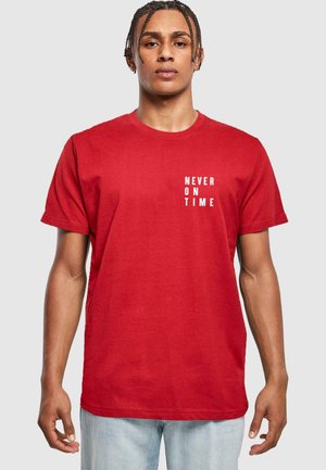 NEVER ON TIME  - T-shirt imprimé - burgundy