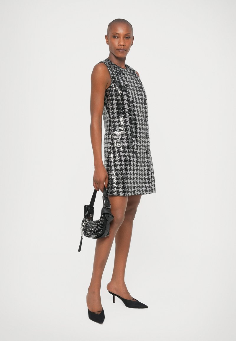 kooples silver dress Sleeveless Sequin-embellished Woven Mini Dress