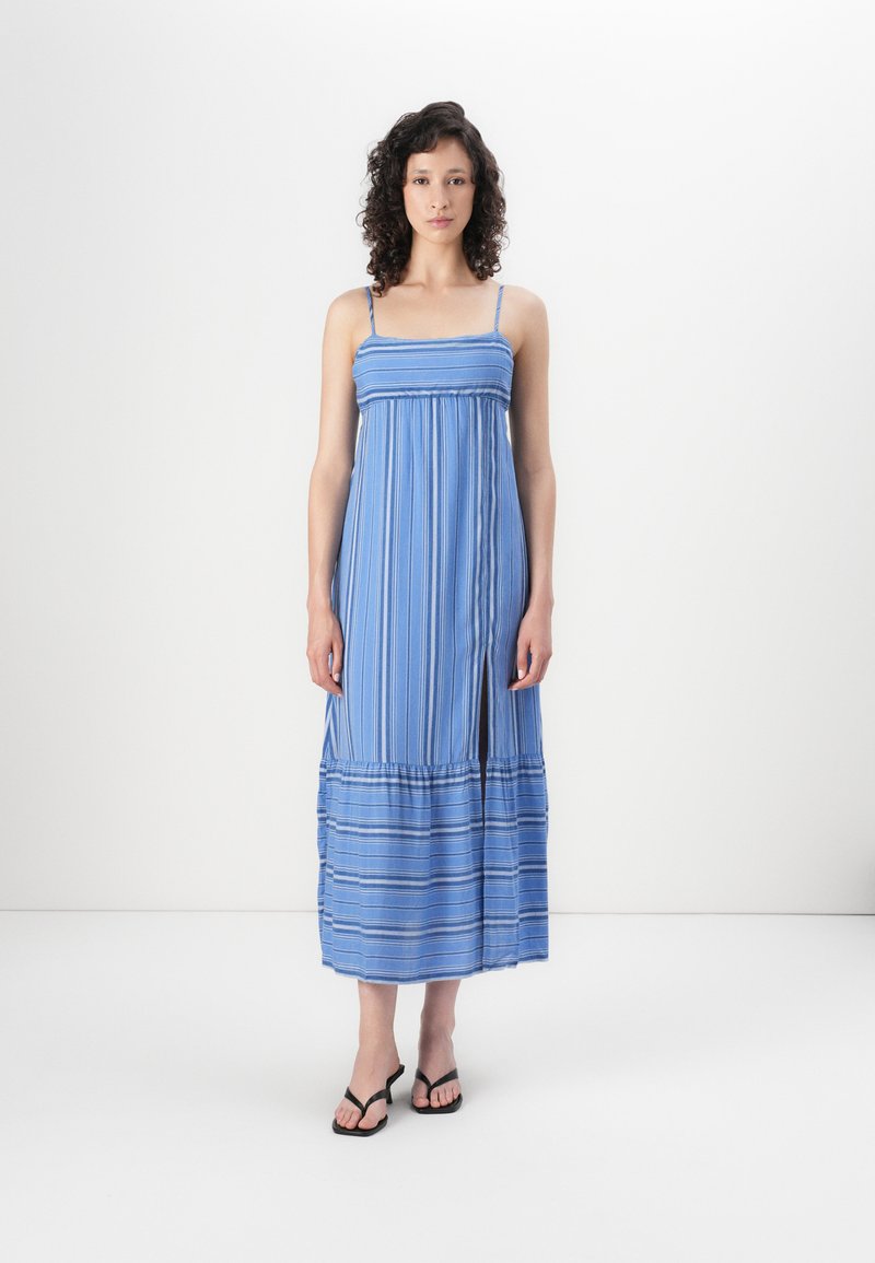 Hollister Co. BABYDOLL MAXI - Maxiklänning - dark blue/white