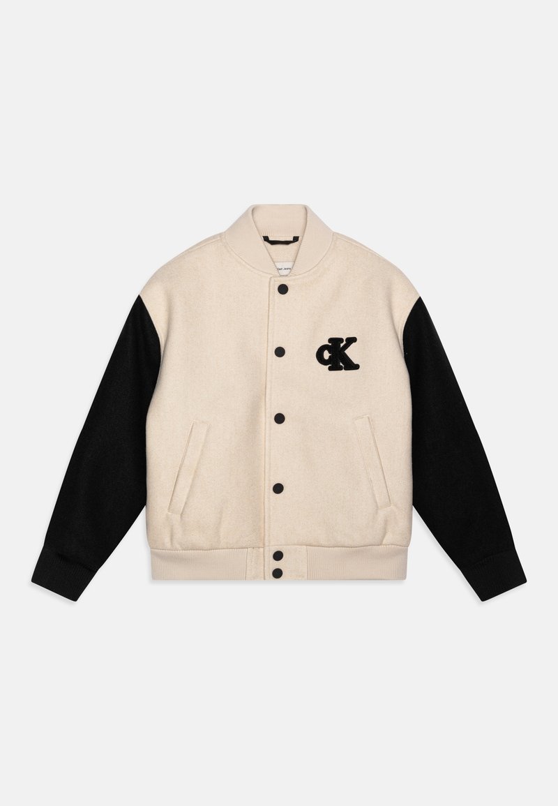 Calvin Klein Jeans HEATHER VARSITY - Μπουφάν τύπου bomber - oatmeal heather