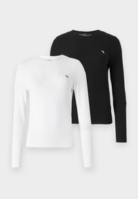 Abercrombie & Fitch ICON 2 PACK - Langarmshirt - brilliant white/black beauty