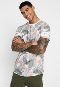 Jack & Jones - JORDIZ TEE CREW NECK - T-shirts print - cloud dancer/flamingo Miniaturebillede 1