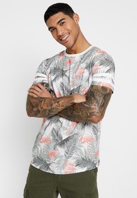 Jack & Jones - JORDIZ TEE CREW NECK - T-shirt imprimé - cloud dancer/flamingo Image miniature 1