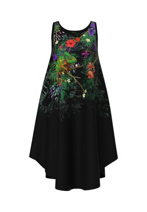 Ulla Popken CHAMELEON PRINT SLEEVELESS A-LINE DRESS - Hverdagskjole - black