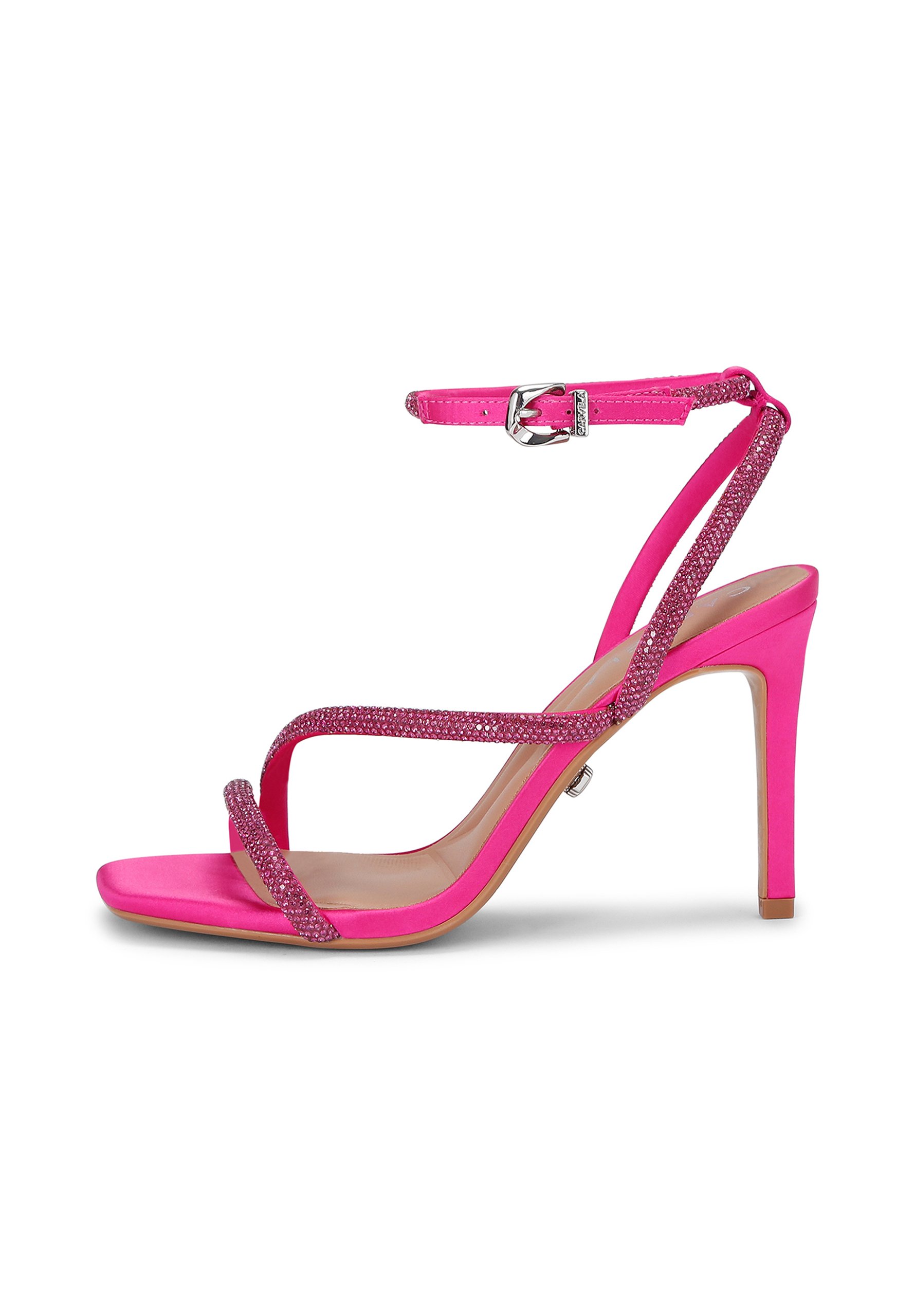 Sandales Carvela Cuir Rose Fuchsia Diamanté - Talon Aiguille 10 Cm - Pointure 40 (US 9) - Neuf Avec Défauts