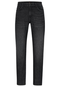 Slim fit svarta jeans i denim med en klassisk design med fem fickor, bälteshällor och raka ben.