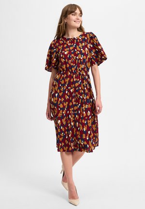 VILA VILUSI LURA - Vestido informal - bordeaux camel