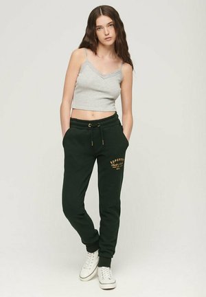 Superdry & Co LOGO JOGGERS - Tracksuit bottoms - academy dark green