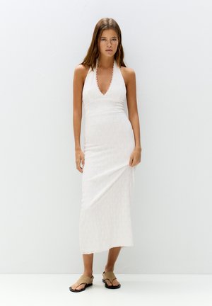 WITH SWISS EMBROIDERY - Freizeitkleid - white