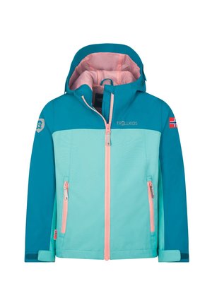 TROLLKIDS, KIDS TELEMARK JACKET - Outdoor jacket - harbor blue/aqua haze/peony rose
