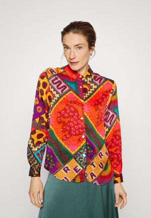 DOTTED PATCH SCARF SHIRT - Button-down blouse - multi-coloured
