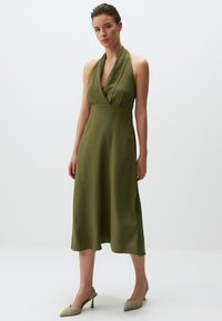 Jimmy Key DOUBLE BREASTED NECK MIDI - Cocktailkleid/festliches Kleid - khaki