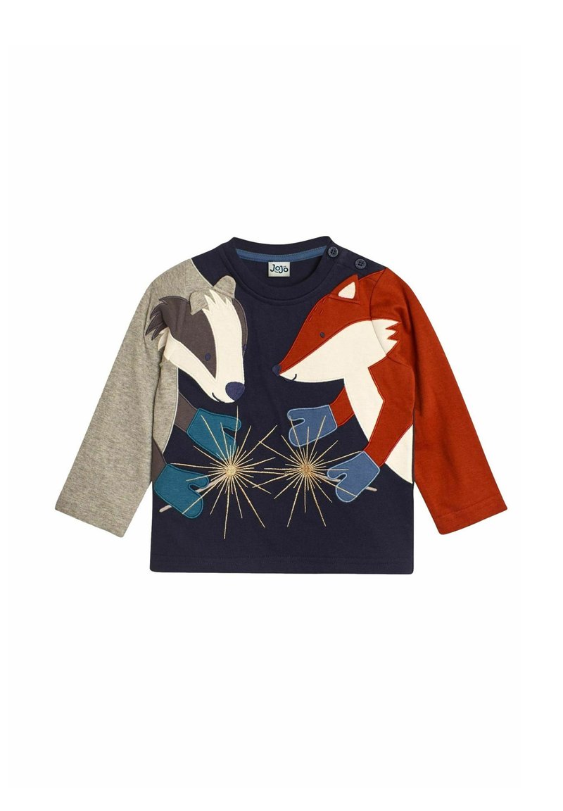 JoJo Maman Bébé FOX AND BADGER APPLIQUE- REGULAR FIT - Langærmet T-shirt - navy
