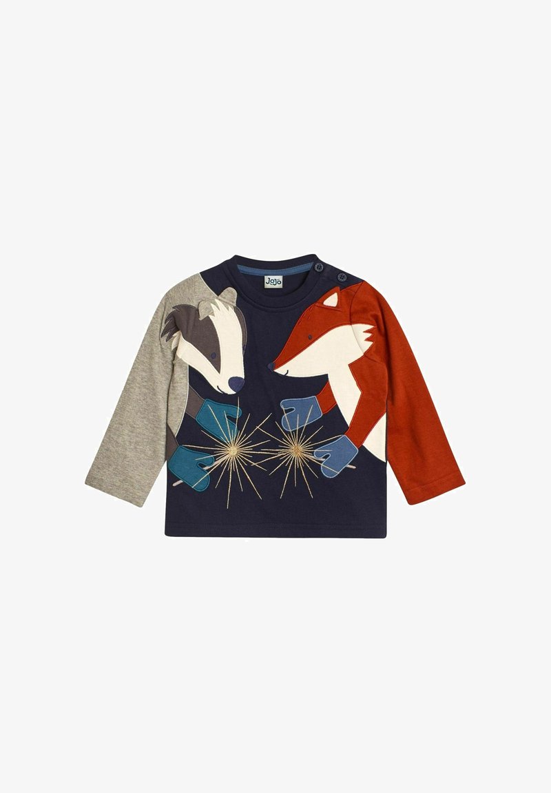 JoJo Maman Bébé FOX AND BADGER APPLIQUE- REGULAR FIT - Langærmet T-shirt - navy
