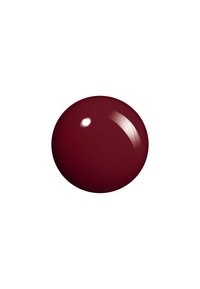 Vernis à ongles rond et brillant d'une couleur bourgogne profonde. Texture lisse avec une légère réflexion, indiquant une finition brillante.