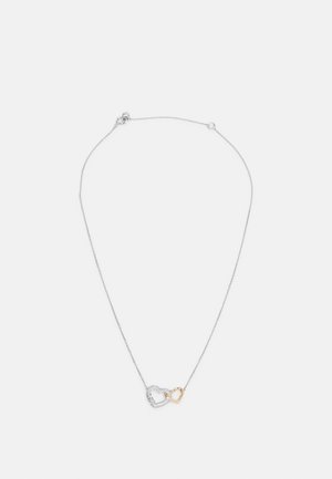 Michael Kors TWO TONE PAVÉ INTERLOCKING HEART NECKLACE - Halskette - silver-coloured