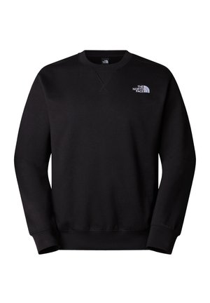 Schwarzer Sweatshirt aus Baumwollmischung, mit Rundhalsausschnitt, gerippten Bündchen und Saum sowie Logo-Druck auf der linken Brust.