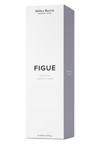 Raumdiffusor in einem hohen, rechteckigen weißen Karton mit schwarzem Text. Das Etikett trägt die Aufschrift "FIGUE" und enthält Produktdetails sowie das Volumen.