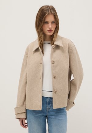 OVS BEIGE SHORT COAT REGULAR FIT WITH BUTTONS - Veste légère - dark beige