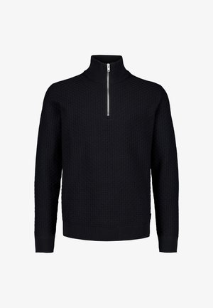 Lindbergh, LINDBERGH STRUCTURE HALF ZIP - Striktrøje - black