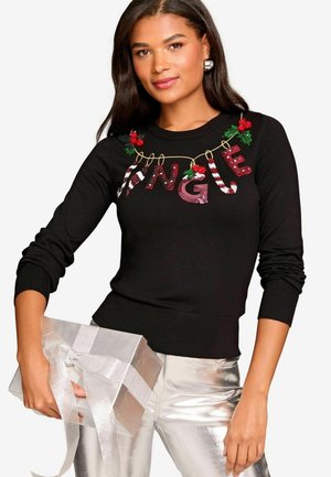 CHRITMAS SLOGAN CREW NECK- REGULAR FIT - Maglione - black jingle