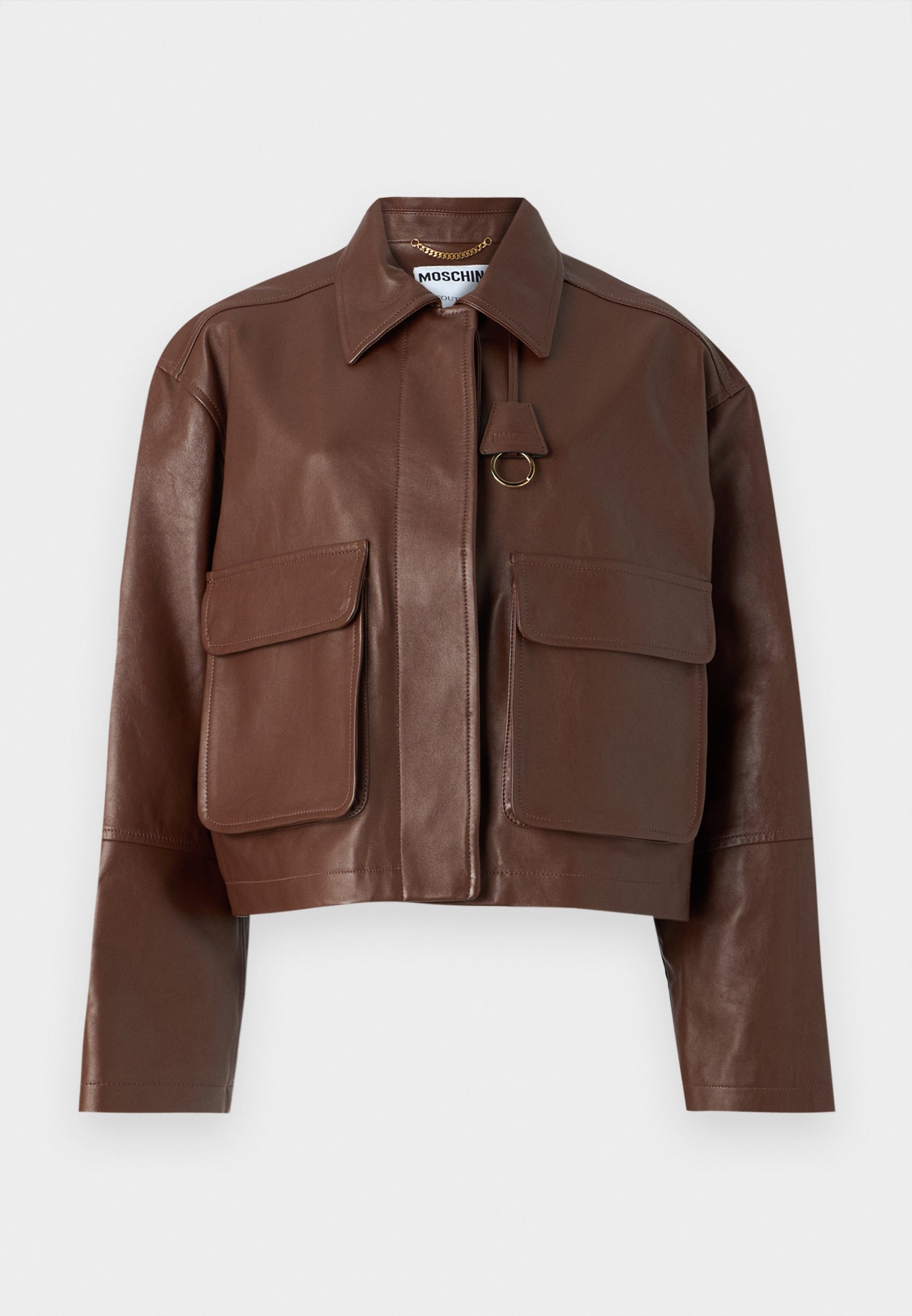 MOSCHINO Leather jacket - nero/black - Zalando